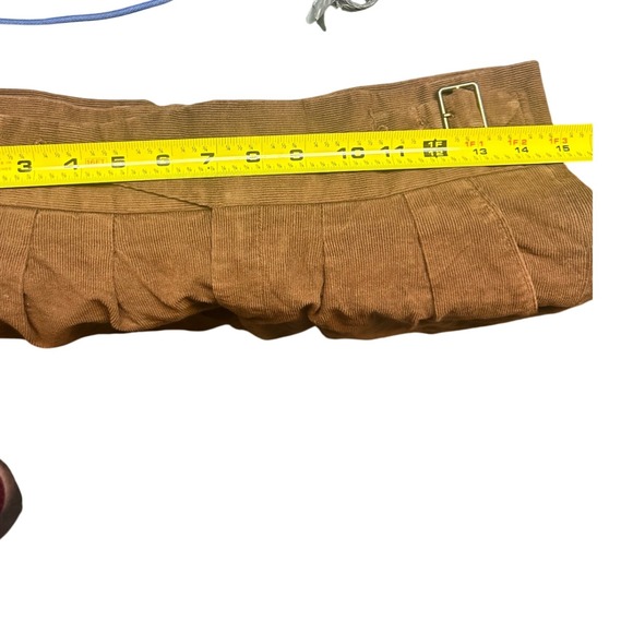 Addicted Bespoken Men's Corduroy Pants Belted Brown Cuffed Trousers 30x29 - Picture 9 of 9